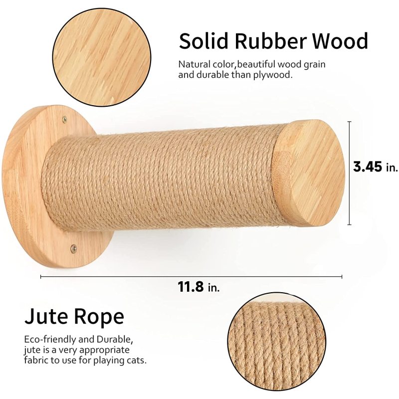 Cat Climbing Step Wall Mounted with Jute Scratching Cat Wall Furniture