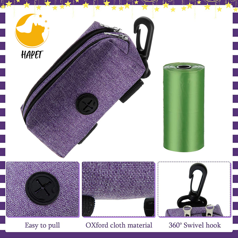 Pets Dog Poop Bag Holder Leash Attachment Dog Waste Bag Dispenser Fabric