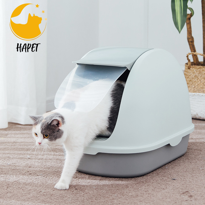 Cat Litter Box with Filter Lid to Clean Paws Cat Litter Pan