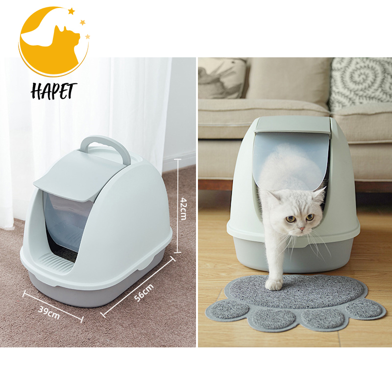 Cat Litter Box with Filter Lid to Clean Paws Cat Litter Pan