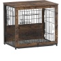 Wooden Dog Crate Furniture with Cushion&Tray for Small Medium Large Dogs, Dog Crate End Table Furniture Style, Double Doors