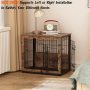 Wooden Dog Crate Furniture with Cushion&Tray for Small Medium Large Dogs, Dog Crate End Table Furniture Style, Double Doors