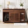 Dog Crate Furniture for Two Dogs, Heavy-Duty Wooden Dog Cage with Double Slide Doors, End Table Dog House Crates for Indoor Use