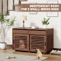 Dog Crate Furniture for Two Dogs, Heavy-Duty Wooden Dog Cage with Double Slide Doors, End Table Dog House Crates for Indoor Use