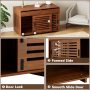 Dog Crate Furniture for Two Dogs, Heavy-Duty Wooden Dog Cage with Double Slide Doors, End Table Dog House Crates for Indoor Use