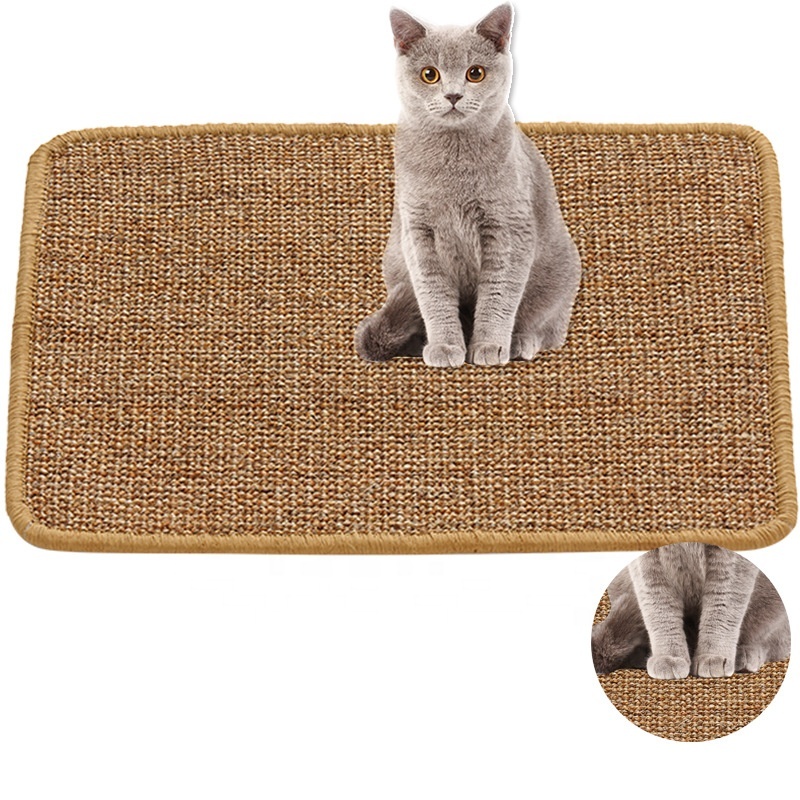 anti-slip thick funny cat scratch pad sisal cat scratcher pet cat rest mat