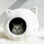 2020 New Custom Design Cute Wooden Indoor Cardboard Warm Cat Pet House Small cat bed cave