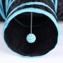 Pet Cat Toys Rattle Paper Three Channel Tunnel Smart Cat Toys Drill Bucket Collapsible Cat Tunnel Indoor Outdoor Use