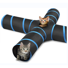 4 Way Extensible Play Tent Interactive Tunnel For Cats Toy Maze House with Balls 4 Way Extensible Play Tent Interactive Tunnel For Cats Toy Maze House with Balls