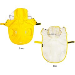 Yellow Waterproof Dog Raincoat Adjustable Reflective Lightweight