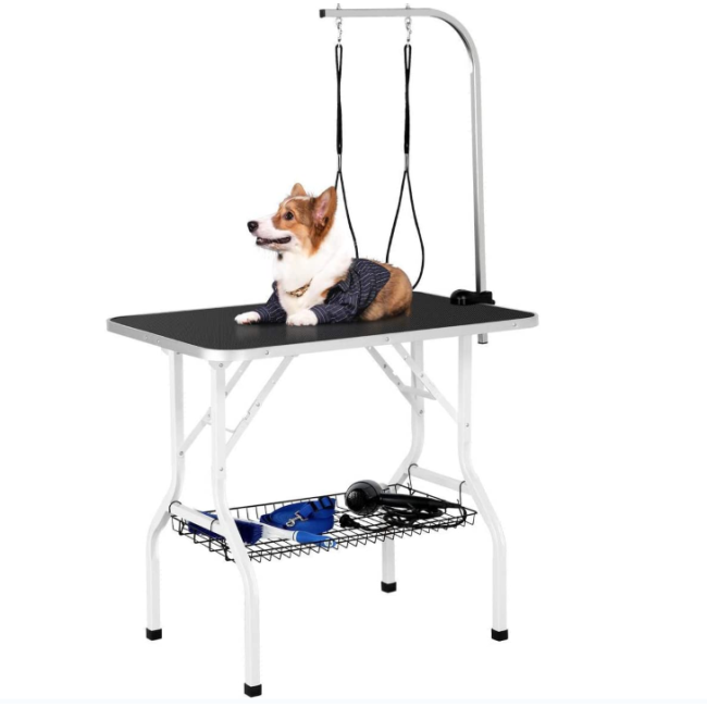 Pet Dog Cat Grooming Table Foldable Height Adjustable Drying Table for Home