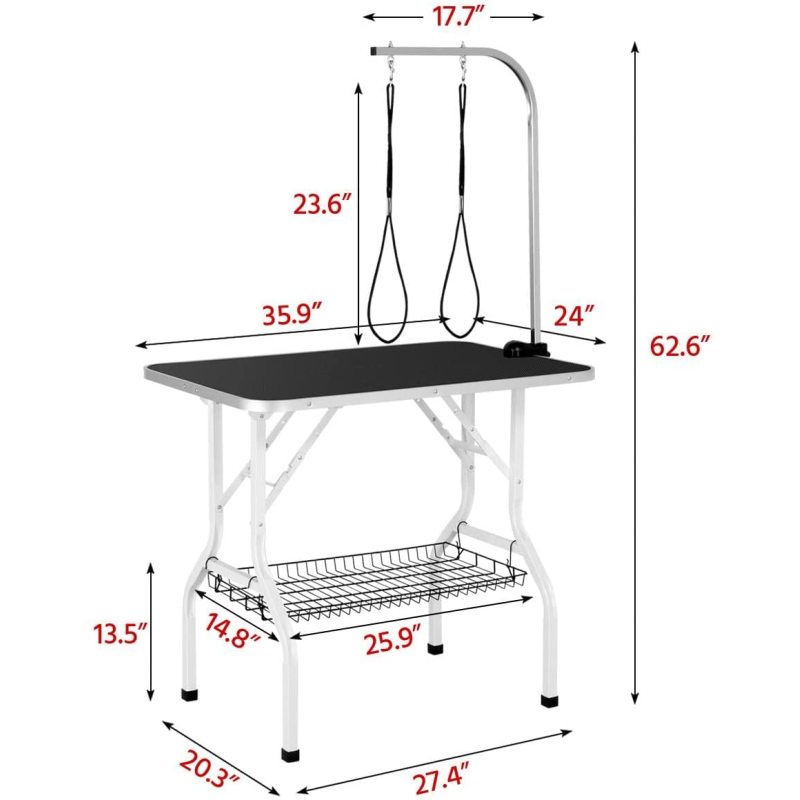Pet Dog Cat Grooming Table Foldable Height Adjustable Drying Table for Home