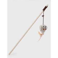 Wood Funny Cat Teaser Stick With Mouse For Cat