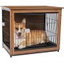 Furniture Style Dog Crate 27/32/38IN ,Wooden Dog Kennel Furniture Indoor Double Doors Removable with Locked,Dog Crate End Table