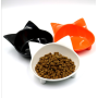 High Quality Anti-skid pet supplies cat type color melamine plastic pet food bowl Cute cat ears cat bowl