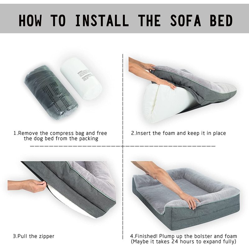 Waterproof Thick Foam Orthopedic Dog Bed with Machine Washable Cover For Pet