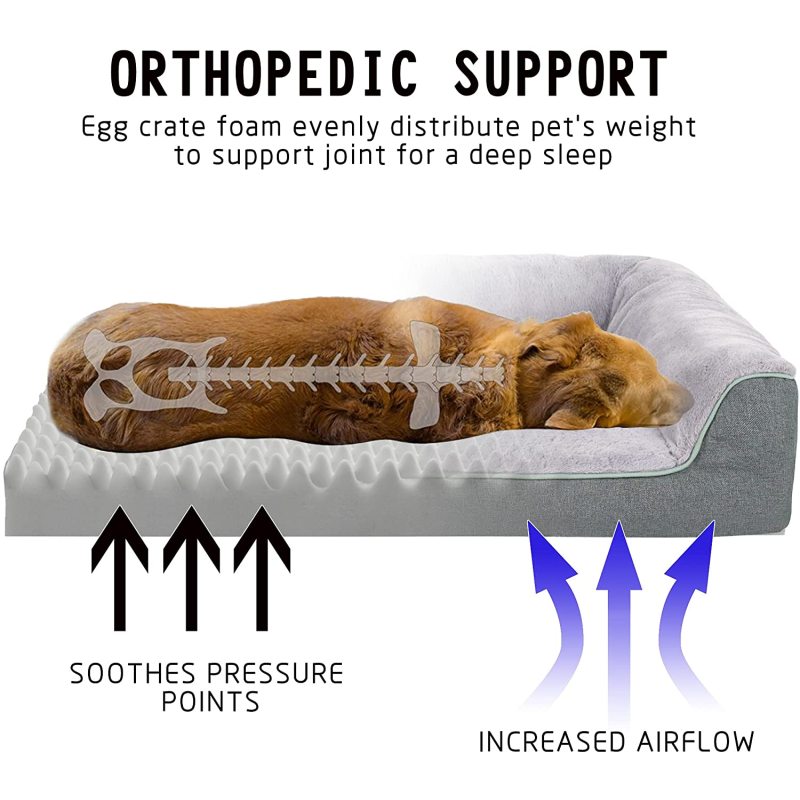 Waterproof Thick Foam Orthopedic Dog Bed with Machine Washable Cover For Pet