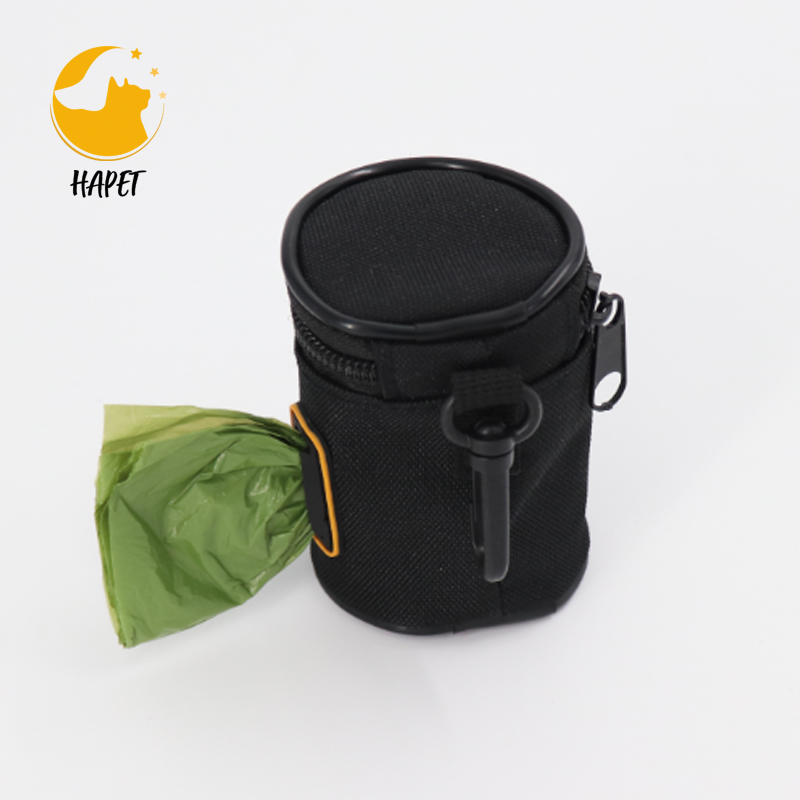 Poop Bag Holder Attaches to Dog Leash, Includes 1 Roll of Poop Bags, Waste Bag Dispenser and Lightweight Fabric