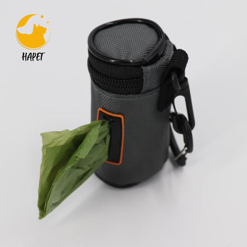 Poop Bag Holder Attaches to Dog Leash, Includes 1 Roll of Poop Bags, Waste Bag Dispenser and Lightweight Fabric