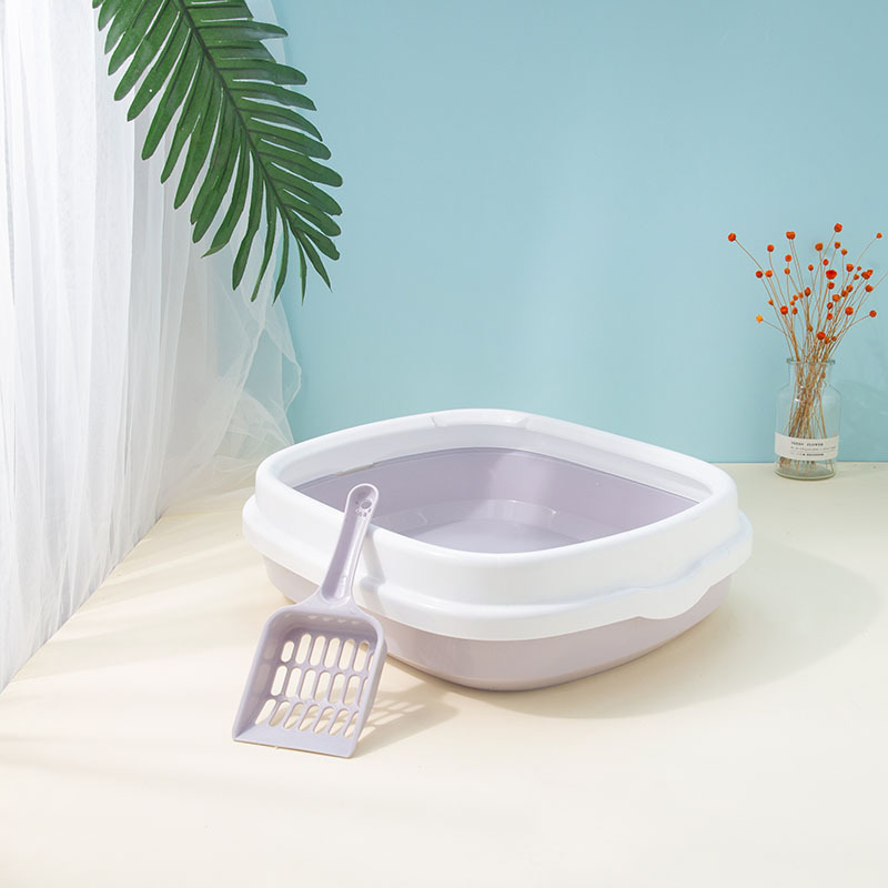 Wholesale China Manufacturer Semi Enclosed Pet Shit Basin Cat Litter Tray Toilet High Quality Cat Litter Box Cat Sand Box