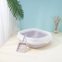 Wholesale China Manufacturer Semi Enclosed Pet Shit Basin Cat Litter Tray Toilet High Quality Cat Litter Box Cat Sand Box
