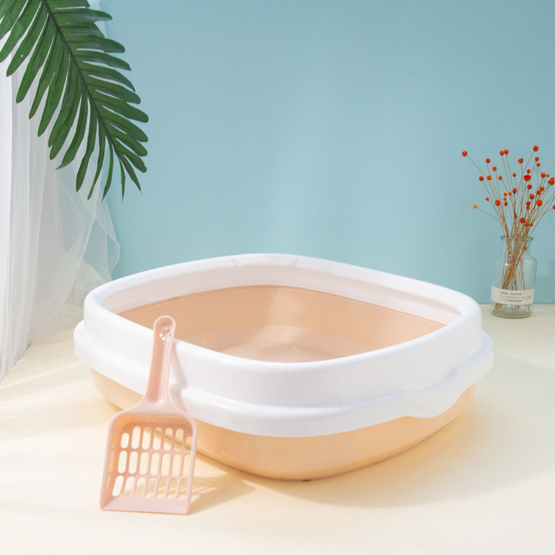 Wholesale China Manufacturer Semi Enclosed Pet Shit Basin Cat Litter Tray Toilet High Quality Cat Litter Box Cat Sand Box