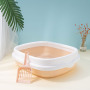 Wholesale China Manufacturer Semi Enclosed Pet Shit Basin Cat Litter Tray Toilet High Quality Cat Litter Box Cat Sand Box