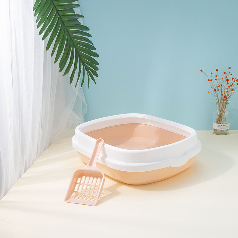 Wholesale China Manufacturer Semi Enclosed Pet Shit Basin Cat Litter Tray Toilet High Quality Cat Litter Box Cat Sand Box