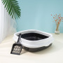Wholesale China Manufacturer Semi Enclosed Pet Shit Basin Cat Litter Tray Toilet High Quality Cat Litter Box Cat Sand Box
