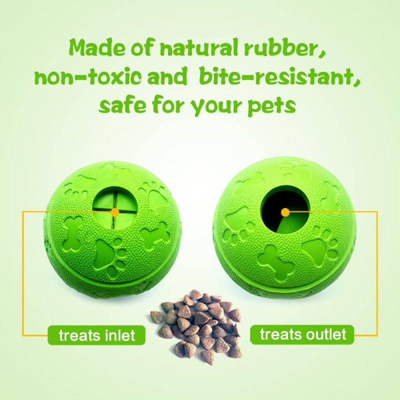 Dog Treat Toy Ball Rubber Food, Interactive Fun Play Outdoor and home Chew leaning Teeth