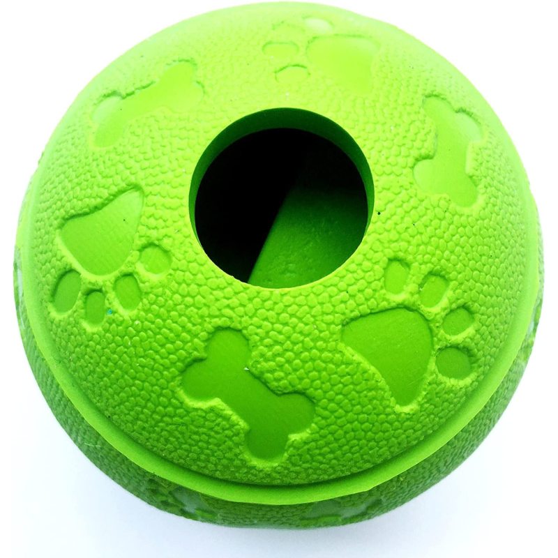 Dog Treat Toy Ball Rubber Food, Interactive Fun Play Outdoor and home Chew leaning Teeth