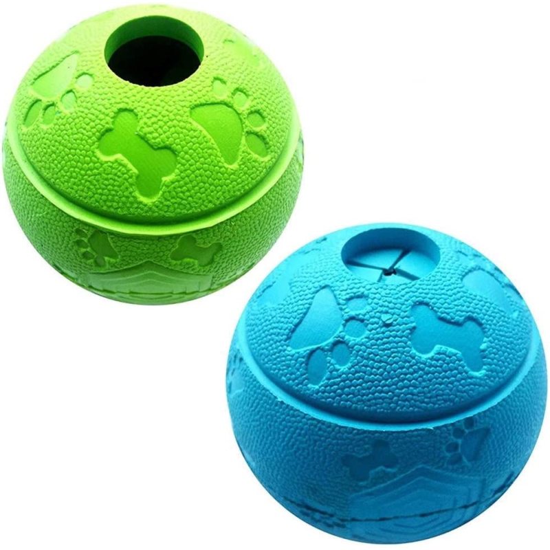 Dog Treat Toy Ball Rubber Food, Interactive Fun Play Outdoor and home Chew leaning Teeth