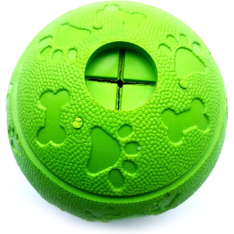 Dog Treat Toy Ball Rubber Food, Interactive Fun Play Outdoor and home Chew leaning Teeth