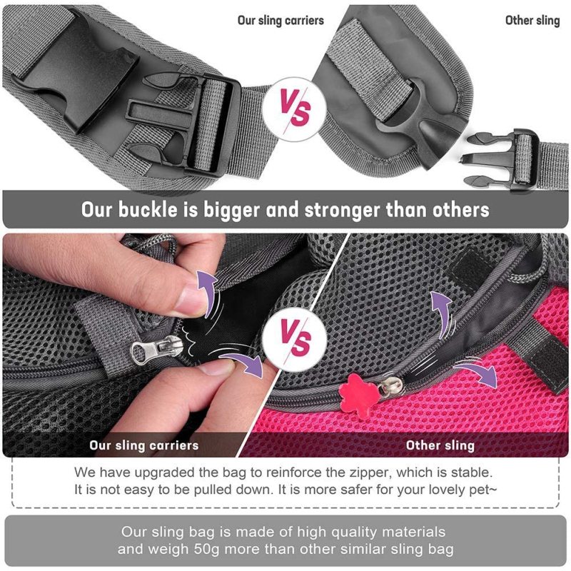 Travel Safe Sling Carrier Breathable Bag Carrier for Dogs Cats
