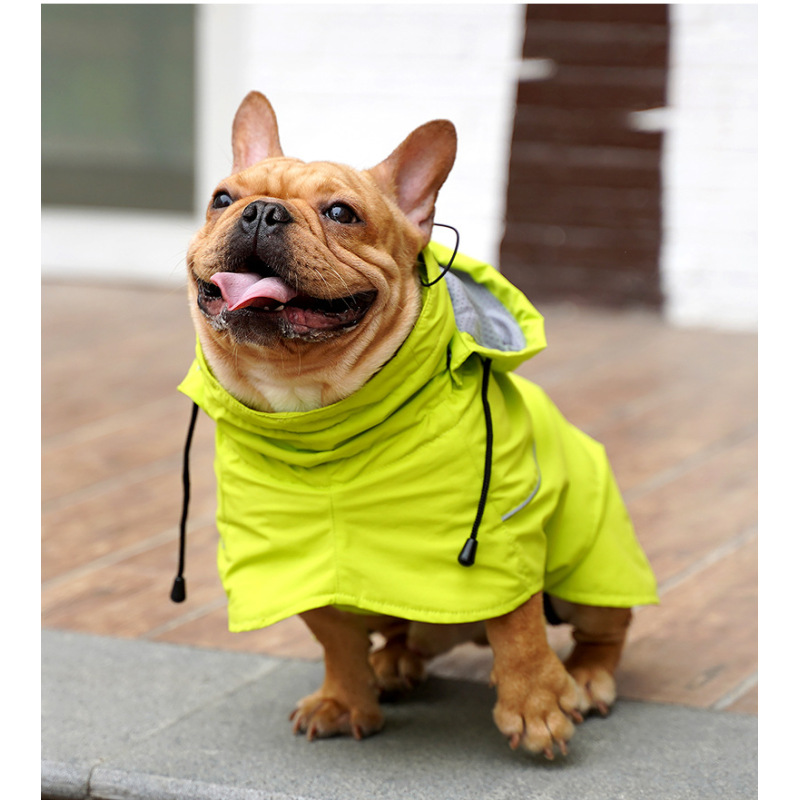 Waterproof Reflective Dog Raincoat Adjustable Pet Jacket Lightweight Dog Hooded Poncho for Small to Large Dogs