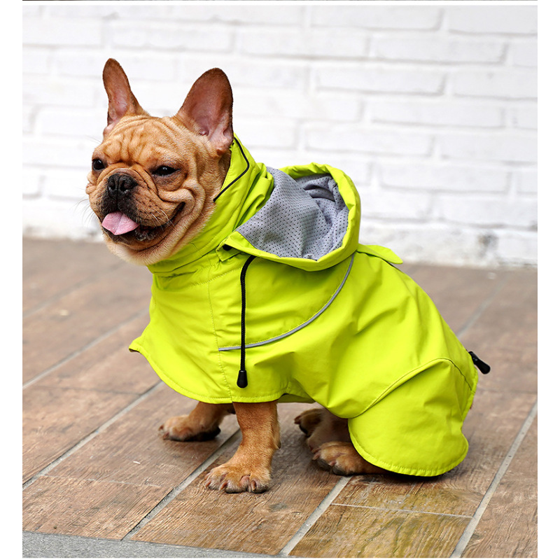 Waterproof Reflective Dog Raincoat Adjustable Pet Jacket Lightweight Dog Hooded Poncho for Small to Large Dogs