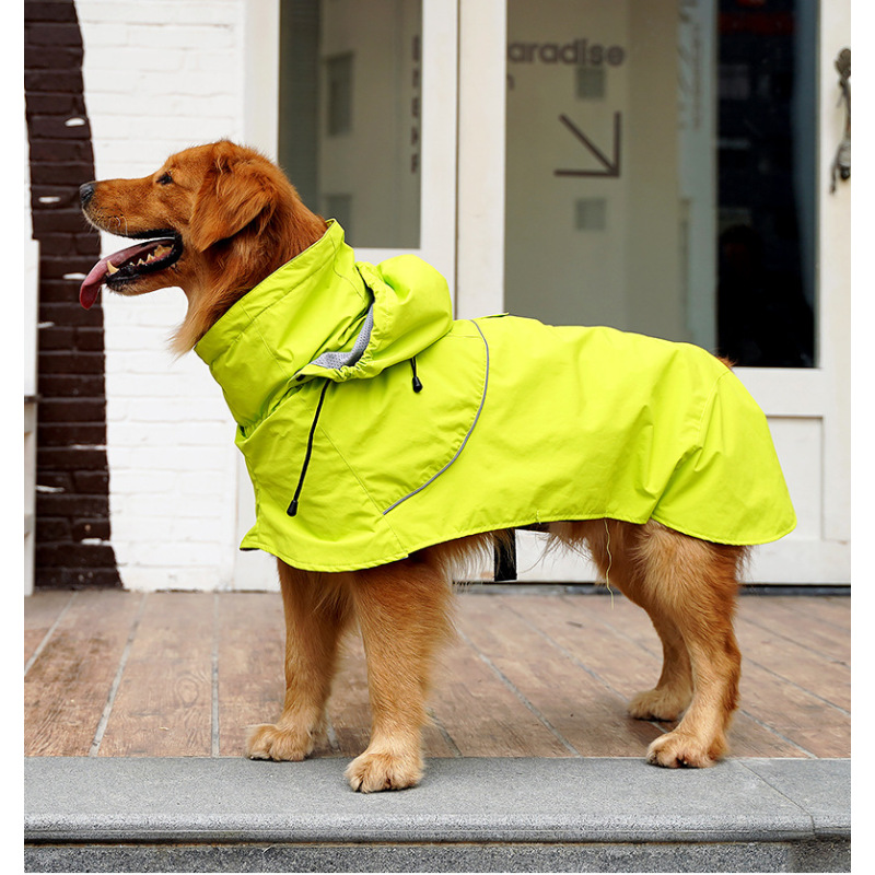 Waterproof Reflective Dog Raincoat Adjustable Pet Jacket Lightweight Dog Hooded Poncho for Small to Large Dogs