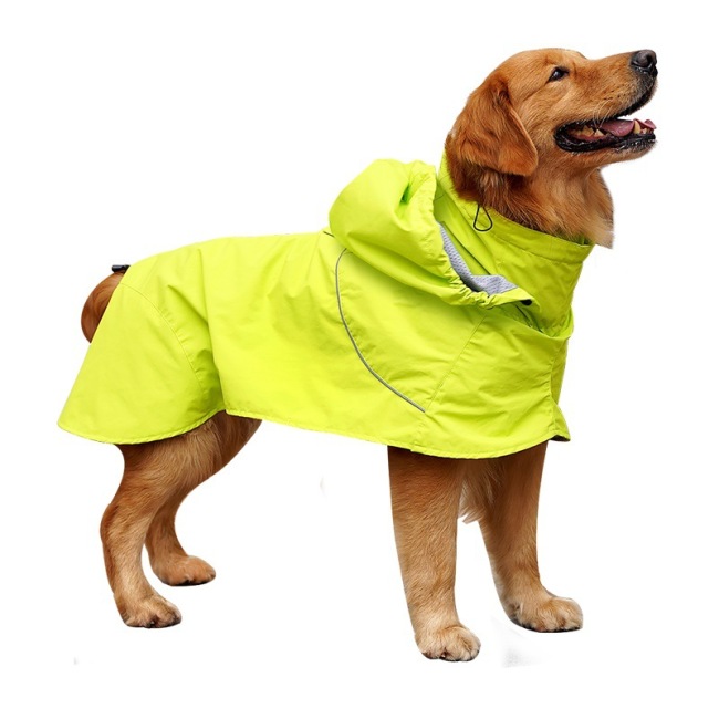 Waterproof Reflective Dog Raincoat Adjustable Pet Jacket Lightweight Dog Hooded Poncho for Small to Large Dogs