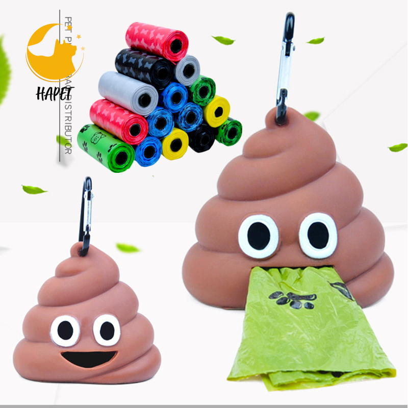 Dog Poop Bag Holder Attaches, Includes 1 Roll of Poop Bags, Waste Bag Dispenser and Plastic
