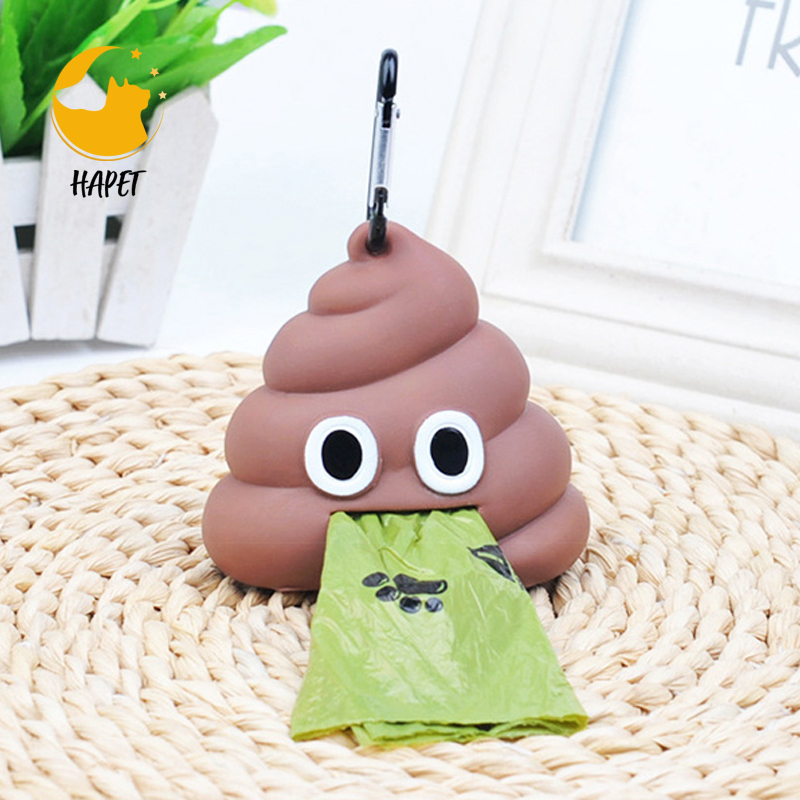 Dog Poop Bag Holder Attaches, Includes 1 Roll of Poop Bags, Waste Bag Dispenser and Plastic