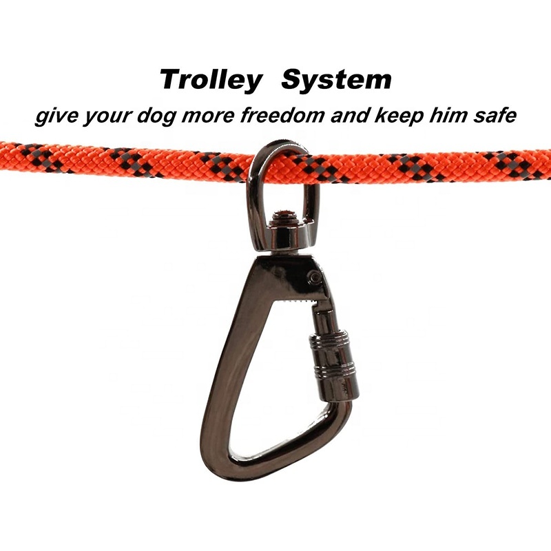 Dog tie out stake Cable and Reflective Stake 16 ft Outdoor for Medium to Large Dogs Up to 125 lbs dog anchor stake