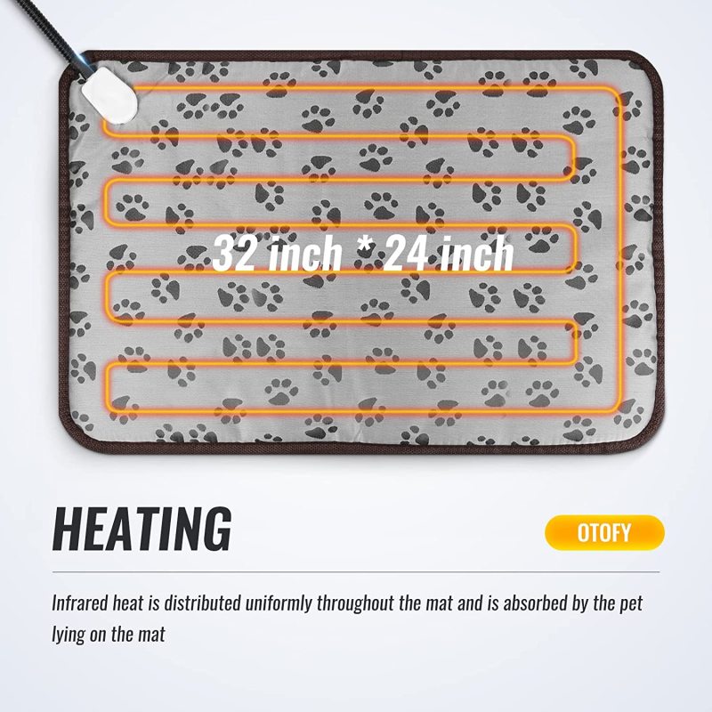 Pet Heating Pad for Dog Cat Heat Mat Indoor Electric Waterproof Dog Heated Pad with Chew Resistant Cord, Pet Blanket Warmer