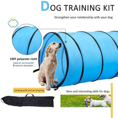 Wholesale Dog Agility Equipment Pet Obstacle Training Course Kit With Tunnel Adjustable Hurdles Poles Carry Bag