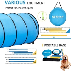 Wholesale Dog Agility Equipment Pet Obstacle Training Course Kit With Tunnel Adjustable Hurdles Poles Carry Bag
