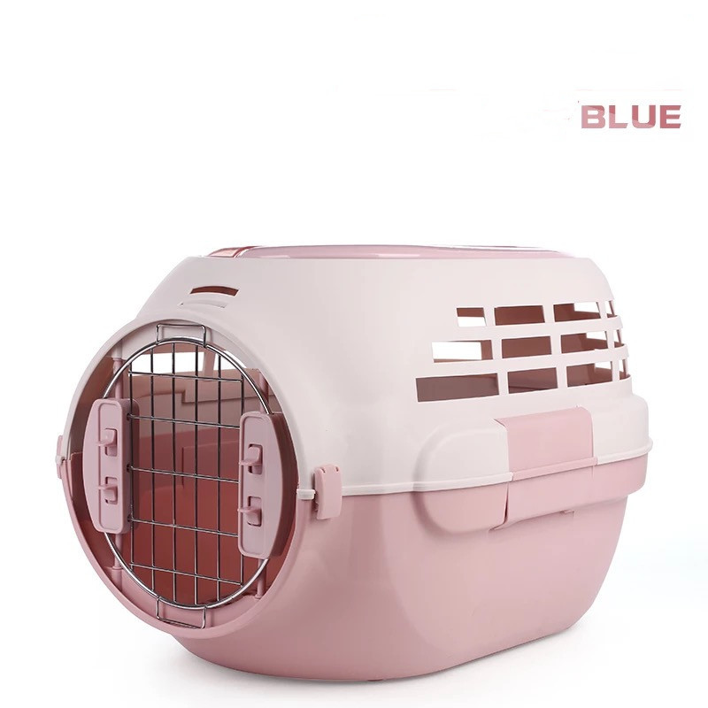 Manufacture plastic pet carrier cage cat transport box portable pet cage