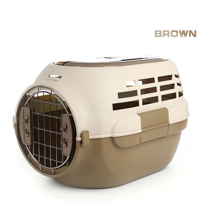 Manufacture plastic pet carrier cage cat transport box portable pet cage