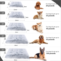 Wholesale Custom Washable Anti-Slip Dog Bed Crate Mat Deluxe Plush Soft Sleeping Anti Anxiety Fluffy Kennel Pet Beds