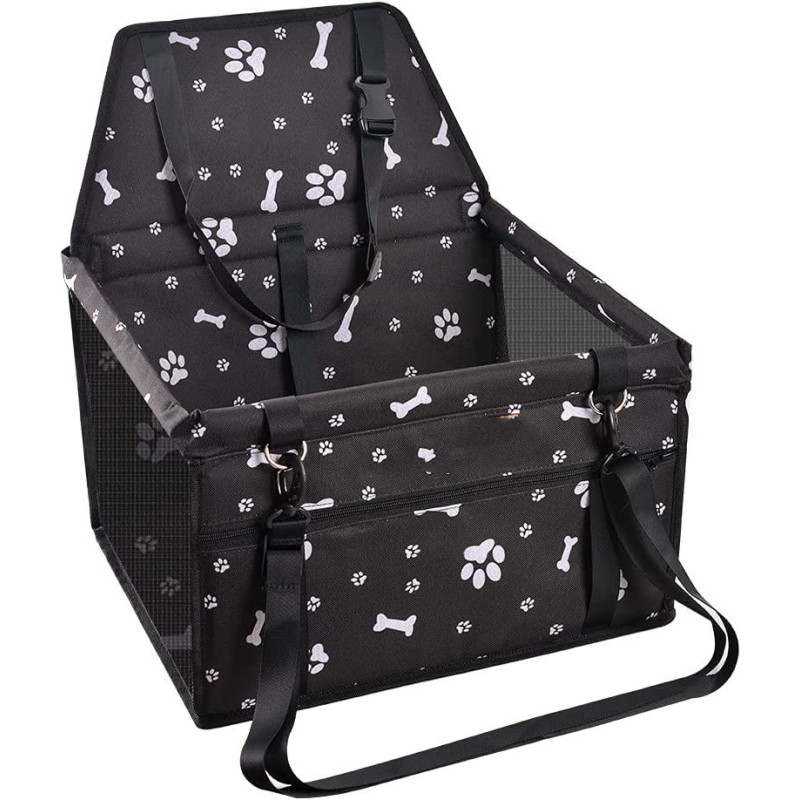 Dog Car Seat, Sturdy Reinforced Structure, Shortened Leash with Metal Snap Hook, Loops for Belt Waterproof
