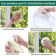 Weave Space Saving Cat Window Hammock Macrame Mounted Bed с 4 присосками для сидений