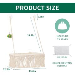 Weave Space Saving Cat Window Hammock Macrame Mounted Bed с 4 присосками для сидений